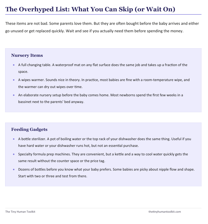 Baby Gear Guide, actual page from the toolkit
